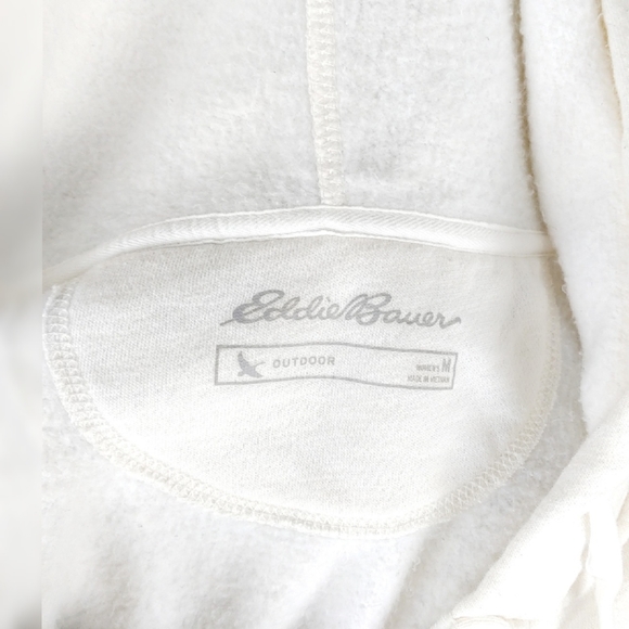 Eddie Bauer Outdoor Wmns M Cream Cotton Mix Drawstring Hoodie - Picture 4 of 6